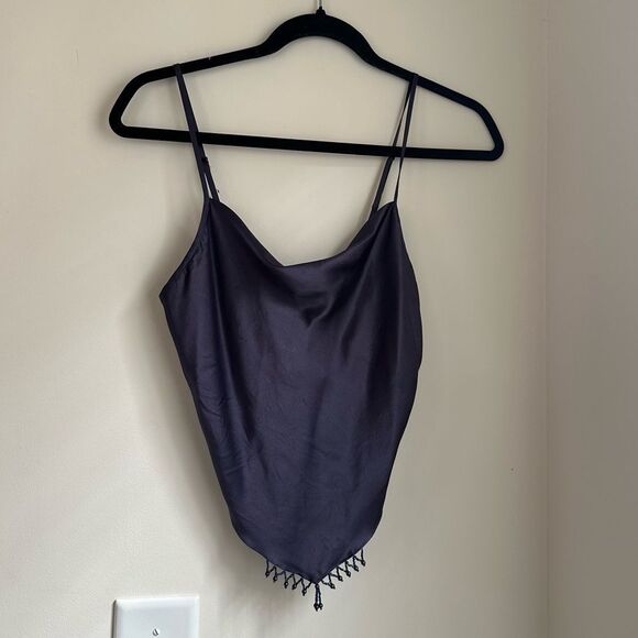 Victorias Secret Purple Shiny Bandana Going Out Tie around sexy top with beading - Picture 1 of 9